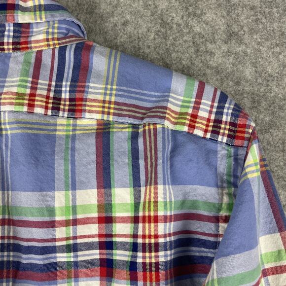 Ralph Lauren Stretch Oxford Shirt Mens Large Plaid Slim Fit Button Down Pony - Picture 12 of 13